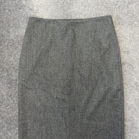 Zara Skirt Womens Small Gray Herringbone Wool Blend High Rise Midi Career - Picture 2 of 9